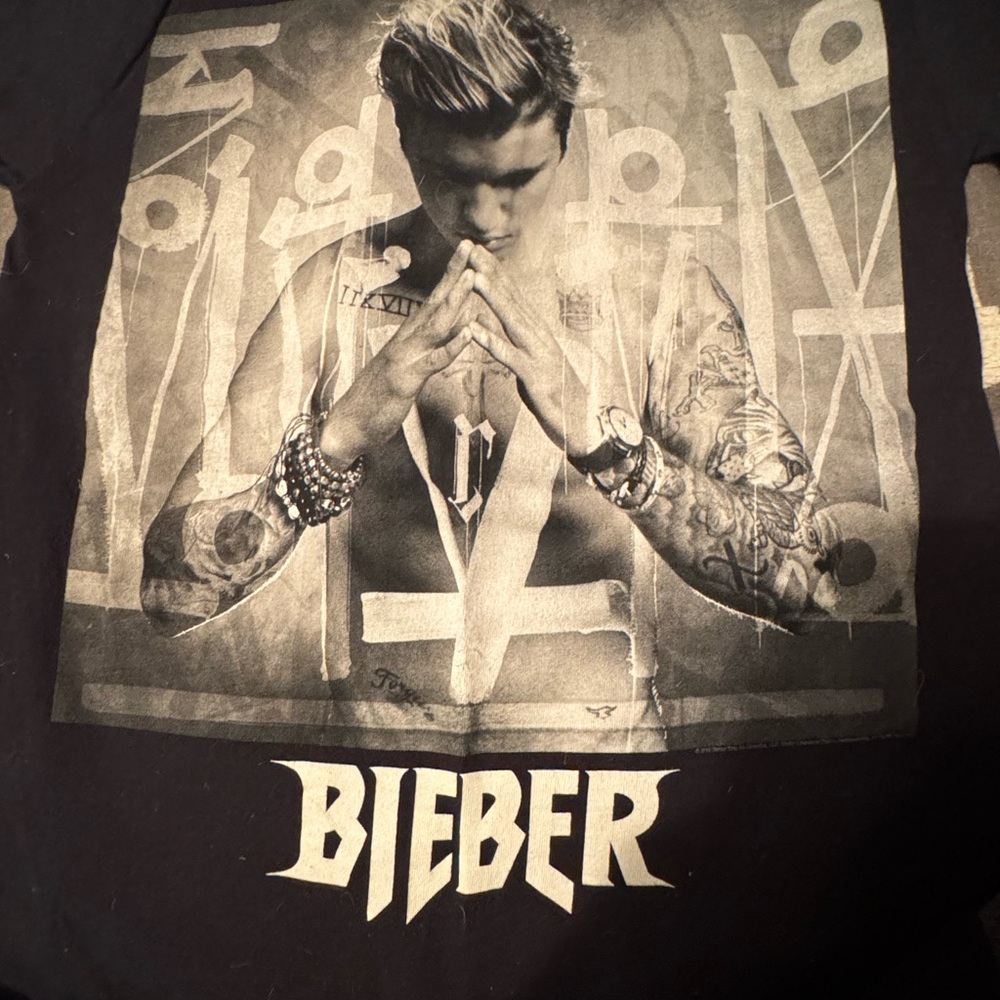 Gildan Black Cotton T-Shirt Justin Bieber